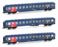 Hobbytrain H22209 - N 3-tlg. Set Liegewagen, DSB; Ep. V